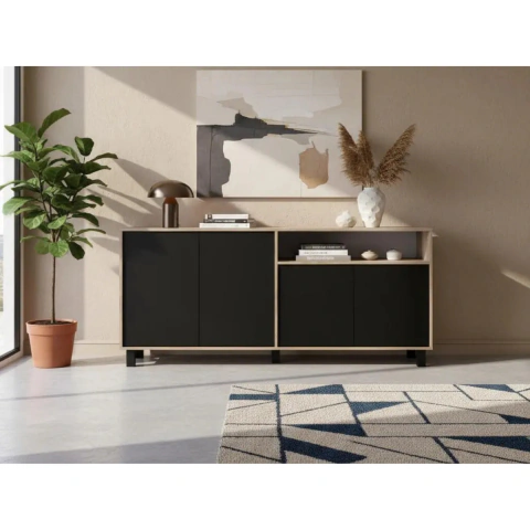 Vajillero Bahiut Aparador Rack De Tv Moderno Comoda 4 Ptas - AMV-TIENDA ONLINE