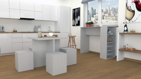 Set De Mesa C/ 4 Bancos Moderno Para Cocina Comedor Melamina