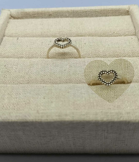 Anel Coração Prata Envelhecida