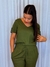 BLUSA COM LINHO MANGA CURTA E ALETA - comprar online