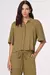 CAMISA EM VISCOSE VERDE ESCURO