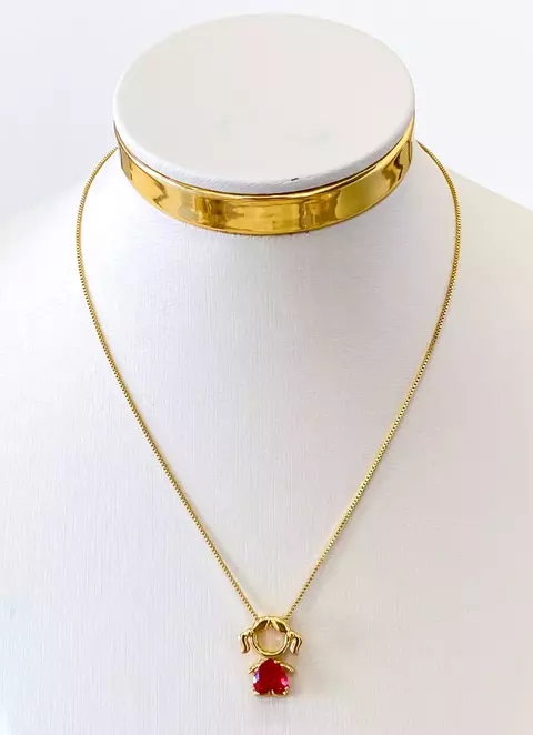 Colar Menina Coração - Banhado a Ouro 18k - comprar online