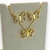 Conjunto Colar + Brinco Borboleta Cravejada Dourado - Sazana Acessórios