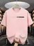 Imagem do 2025 nova camiseta casual masculina, gola redonda manga curta estampa de letras