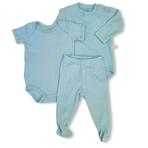Kit Bebê 3 Peças Basic | Azul