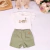 Conjunto Body Bordado Dino e Bermuda Viscolinho | Verde - comprar online