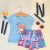Conjunto Blusa e Bermuda Have Fun em Malha | Azul - loja online
