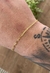 Pulseira Cadeado Alongado 1,5mm Fecho Lagosta 2,0g - Banhada A Ouro 18k
