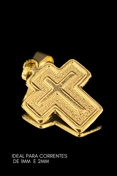Pingente Crucifixo Curto - 1,6g - Banhado A Ouro 18k