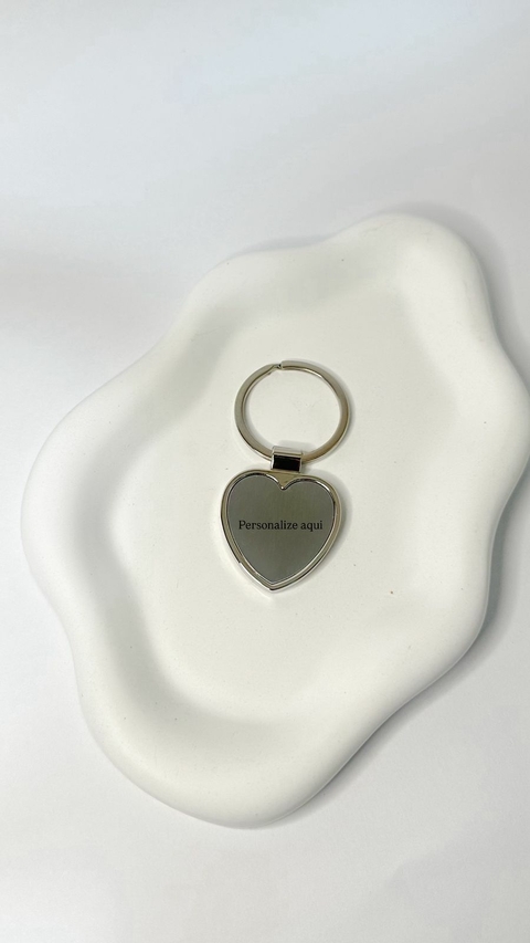 Chaveiro Coração Premium Personalizado - Aço inox