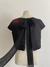 Blusa de satén negra con aplique de encaje Talle M/L - comprar online