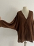 Blusa oversized Boho Chic Chocolate ZARA Talle L/XL - Colectivo Circular