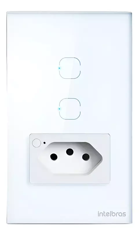 INTERRUPTOR WIFI DUPLO C/ TOMADA EMBUTIR
