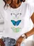 Imagem do Camiseta feminina de manga curta explosiva inseto borboleta libélula impressão