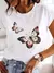 Camiseta feminina de manga curta explosiva inseto borboleta libélula impressão - comprar online