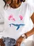Camiseta feminina de manga curta explosiva inseto borboleta libélula impressão - loja online