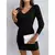 Mia Muse Vestidos femininos outono casual encaixe fino liso manga comprida decot - bazar online