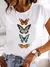 Camiseta feminina de manga curta explosiva inseto borboleta libélula impressão na internet