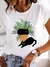 Camiseta feminina de manga curta explosiva inseto borboleta libélula impressão - loja online