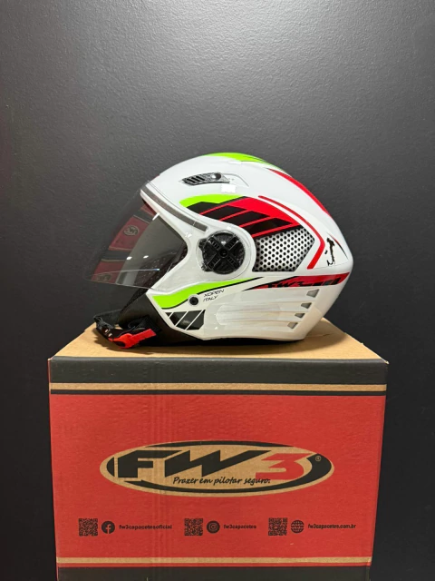 Capacete Aberto Fw3 X-open Branco Pais Italy - comprar online