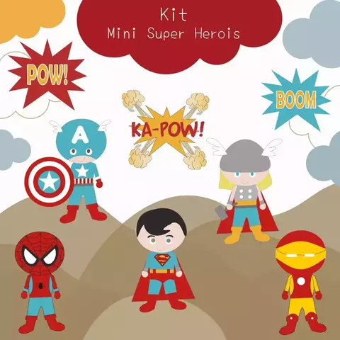 Kit Digital Mini Super Heróis - comprar online