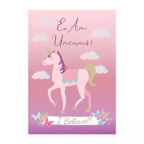 Mini Cartaz Eu Amo Unicórnios - comprar online