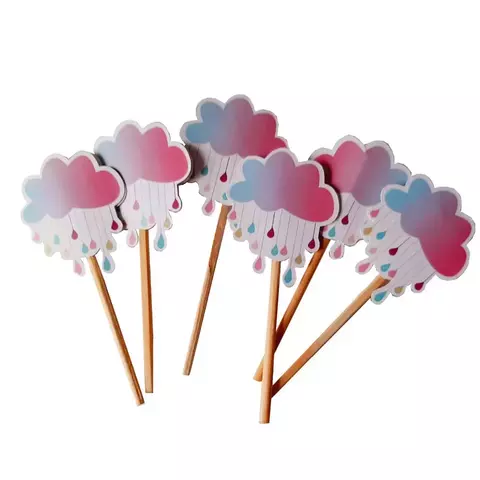 Toppers para doces Nuvens Coloridas - comprar online