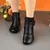 Botas de couro para mulheres, botas de gancho, sapatos retrô, nova moda, outono - comprar online