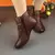 Botas de couro para mulheres, botas de gancho, sapatos retrô, nova moda, outono - loja online