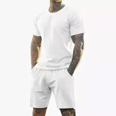 Imagem do 2025 verão novo masculino impresso camiseta de manga curta + shorts terno, roup