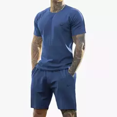 Imagem do 2025 verão novo masculino impresso camiseta de manga curta + shorts terno, roup