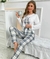 REF. 1710 - PIJAMA MEOW BLUSA 100% ALGODÃO CALÇA - Alecrim Pijamas