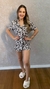 Ref. 1661 - PIJAMA FEMININO BOTÃO SHORTS ANIMAL PRINT PESSEGO - comprar online