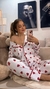 REF. 1568 - PIJAMA BOTÃO FEMININO C/ CALÇA CORAÇÃO VERMELHO na internet