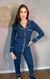 Imagem do REF. 1332 - PIJAMA FEMININO BOTÃO AZUL MARINHO C/ CALÇA