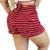 Short Feminino Malha Vermelho Listrado AJustável com Top - Rdn Modas