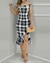 Vestidos femininos casuais 2025 primavera bloco de cor geométrica impresso plis - comprar online