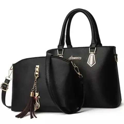 kit 2 em 1 bolsa feminina transversal vem com bolsa pequena multiuso