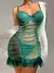 Conjunto Lingerie Camisola Vestido Transparente Renda de Contraste com Babado Al na internet