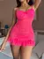 Imagem do Conjunto Lingerie Camisola Vestido Transparente Renda de Contraste com Babado Al