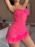 Conjunto Lingerie Camisola Vestido Transparente Renda de Contraste com Babado Al - comprar online