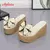 Aphixta 9cm saltos slides sapatos femininos mulher chinelos chinelos cunha sapat - loja online