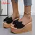 Aphixta 9cm saltos slides sapatos femininos mulher chinelos chinelos cunha sapat - loja online