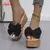Aphixta 9cm saltos slides sapatos femininos mulher chinelos chinelos cunha sapat