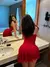 Ahagaga Mini vestido feminino sexy magro dobras profundas com decote - loja online