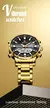 relógio masculinos de pulso de marca de luxo, dourado, com pulseira de aço inoxidável
