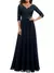Primavera outono vestido longo retalhos renda com decote em v manga média sem c - loja online