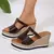 Plataforma grossa cunha saltos leopardo reivindicados femininos sexy peep toe es - magazine digital