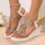 Senhoras elegantes elegantes florais de cristal feminino verão 2025 plataforma - comprar online