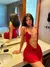 Ahagaga Mini vestido feminino sexy magro dobras profundas com decote - comprar online